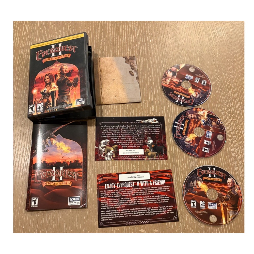 Everquest II Desert of Flames Expansion 2005 PC CD-ROM SOE Sony Online Game